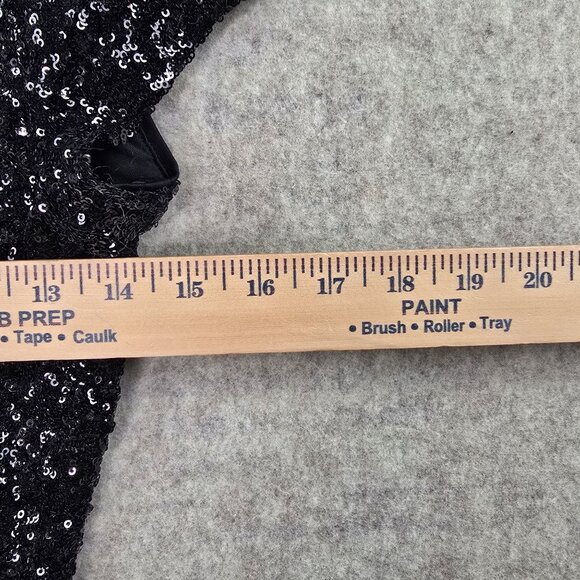 Express Womens Black Sequin Crop Top Short Sleeve Polyester Size S Party Wear - Picture 8 of 8